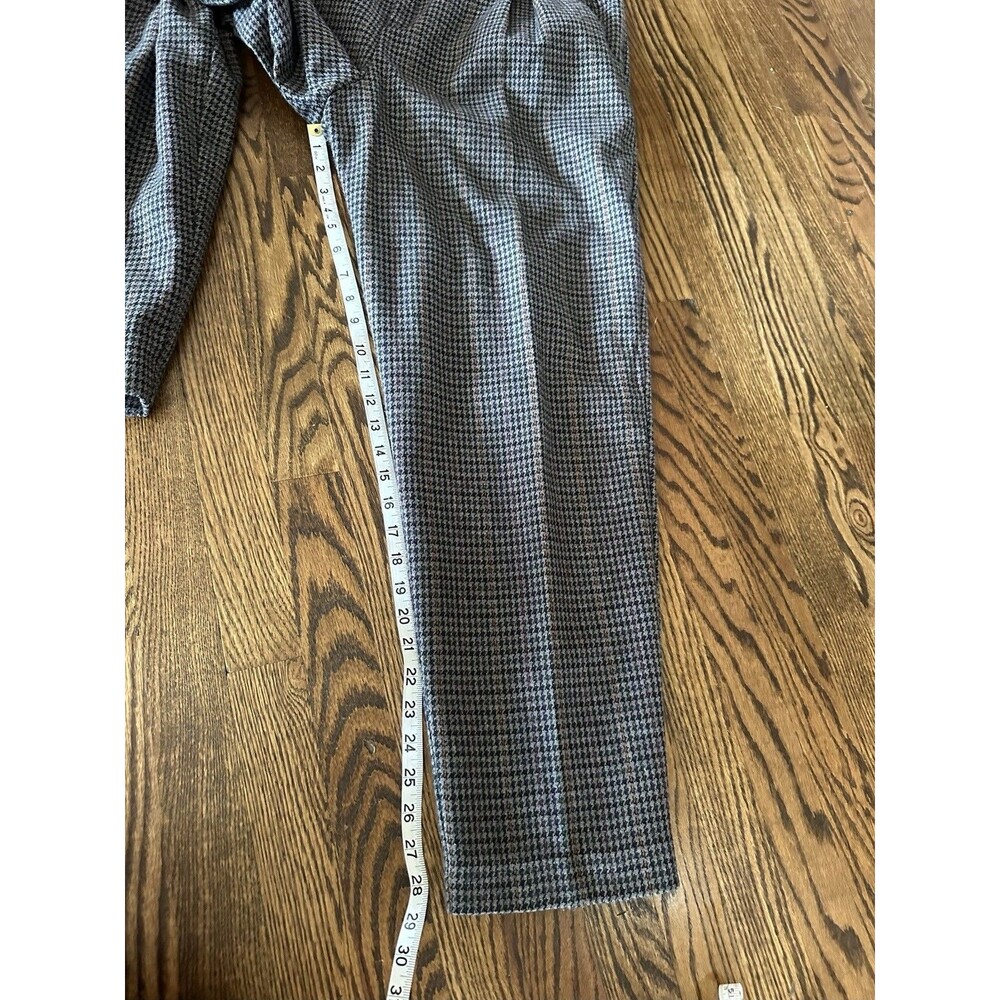 Casablanca Vintage Women's Wool Linen Houndstooth Trouser Dress Pants Size 12 - Picture 10 of 11